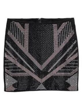 💎 H&M Divided Black Studded Geometric Mini Skirt – Women’s Size 8 (EUR 38) 💎